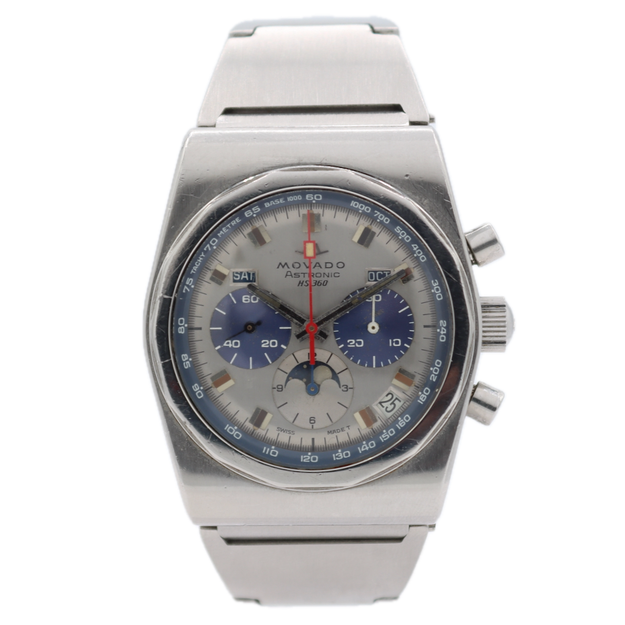 Vintage Movado 01.0010.436 Astronic Men's Triple Date Moonphase Wristwatch wBox