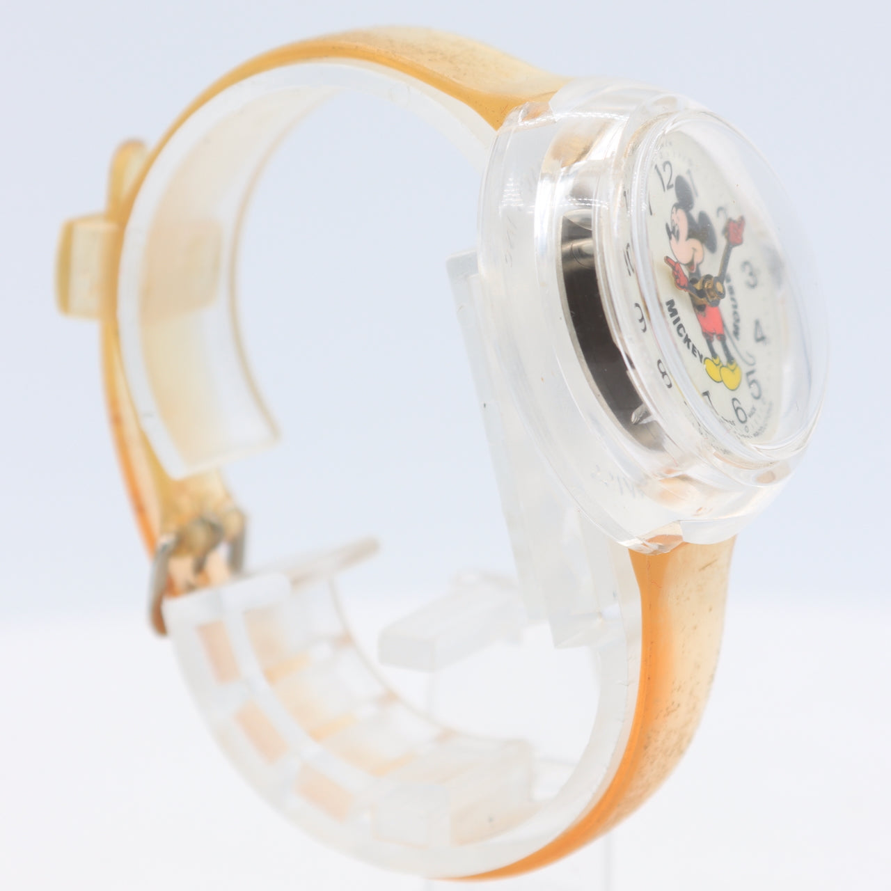 Vintage Bradley Mickey Mouse Men's Mechanical Wristwatch Swiss Acrylic w/Box
