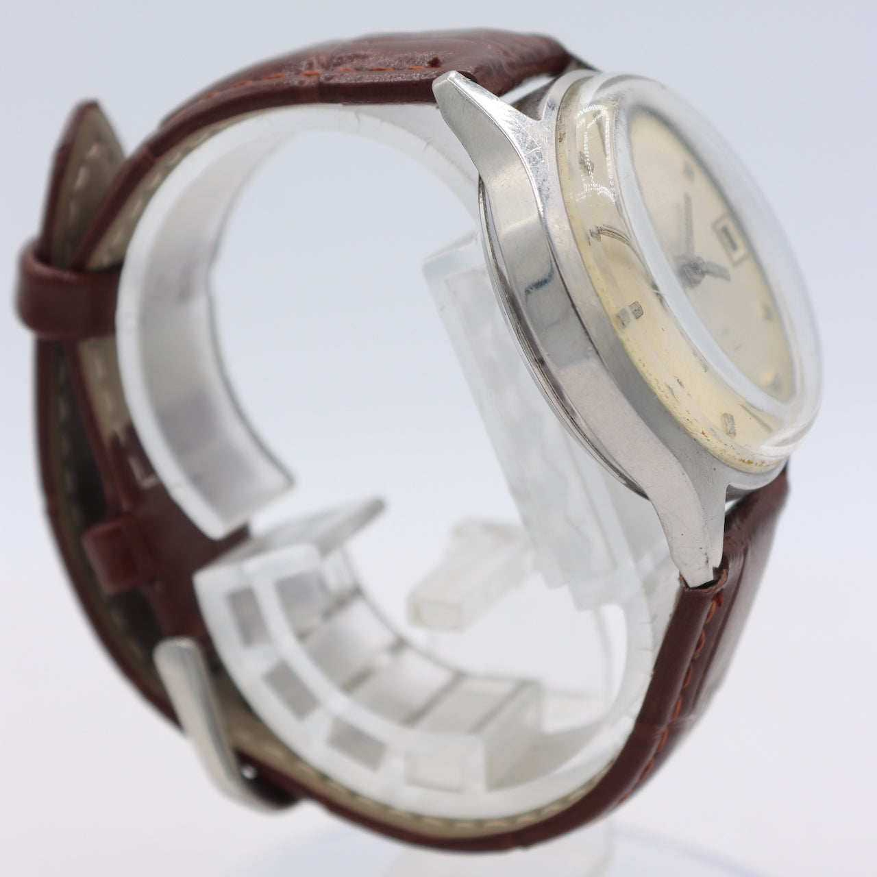 Vintage Hamilton Armco Sunburst Date Men's Electronic Wristwatch Swiss Steel