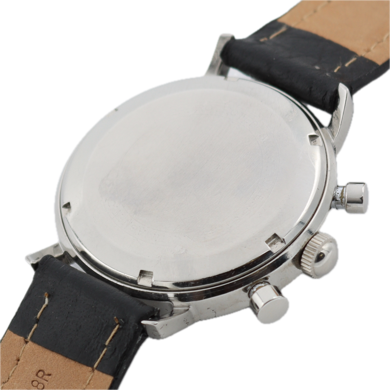 Vintage Wakmann Black Dial Men's Chronograph Wristwatch Venus 188 France Steel