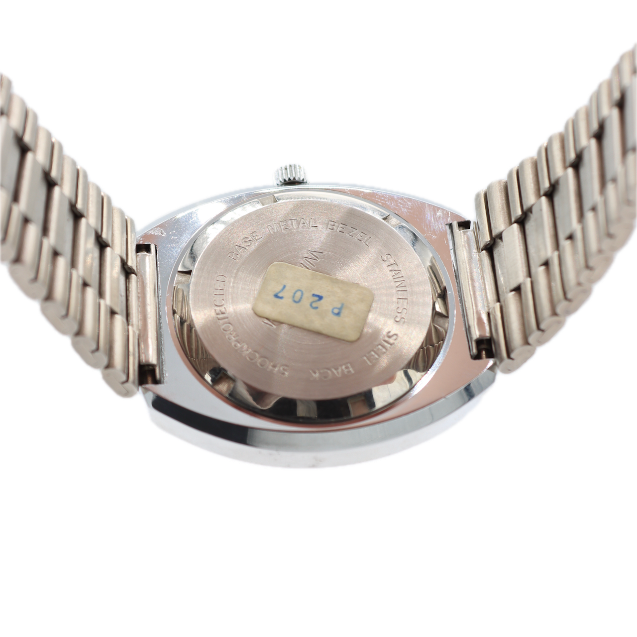 Vintage 38mm Waltham Date Brushed Men's Mechanical Wristwatch Chrome Plated NOS