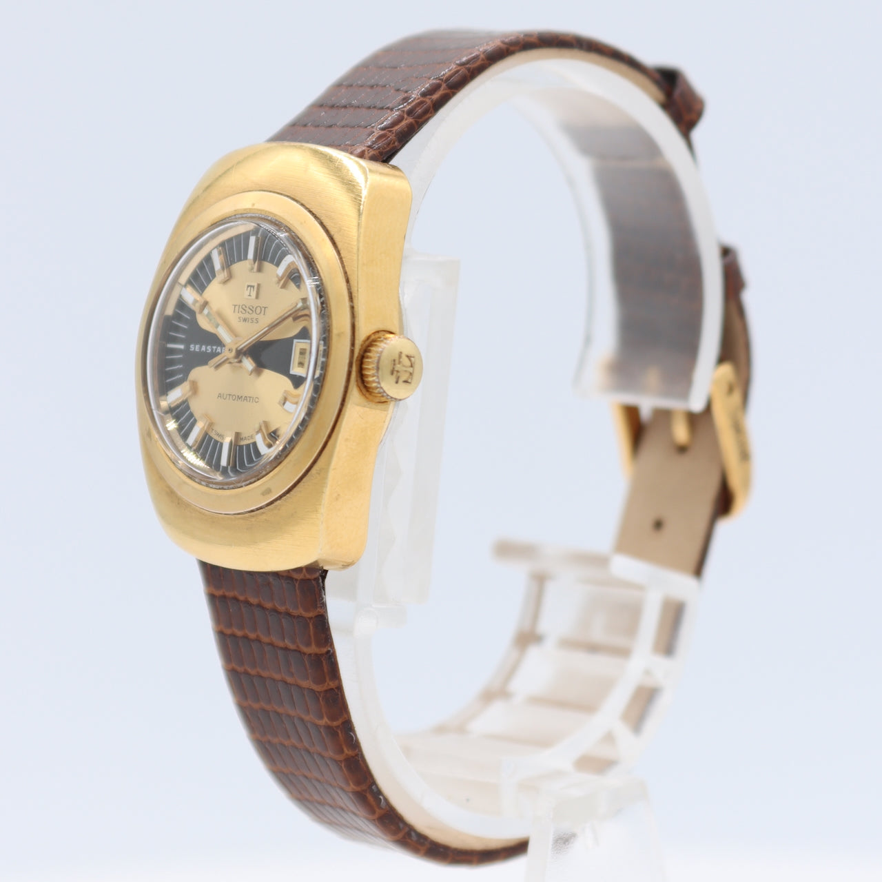 Vintage 1974 Tissot Seastar Ladies Automatic Wristwatch 2381 Swiss Gold Plated