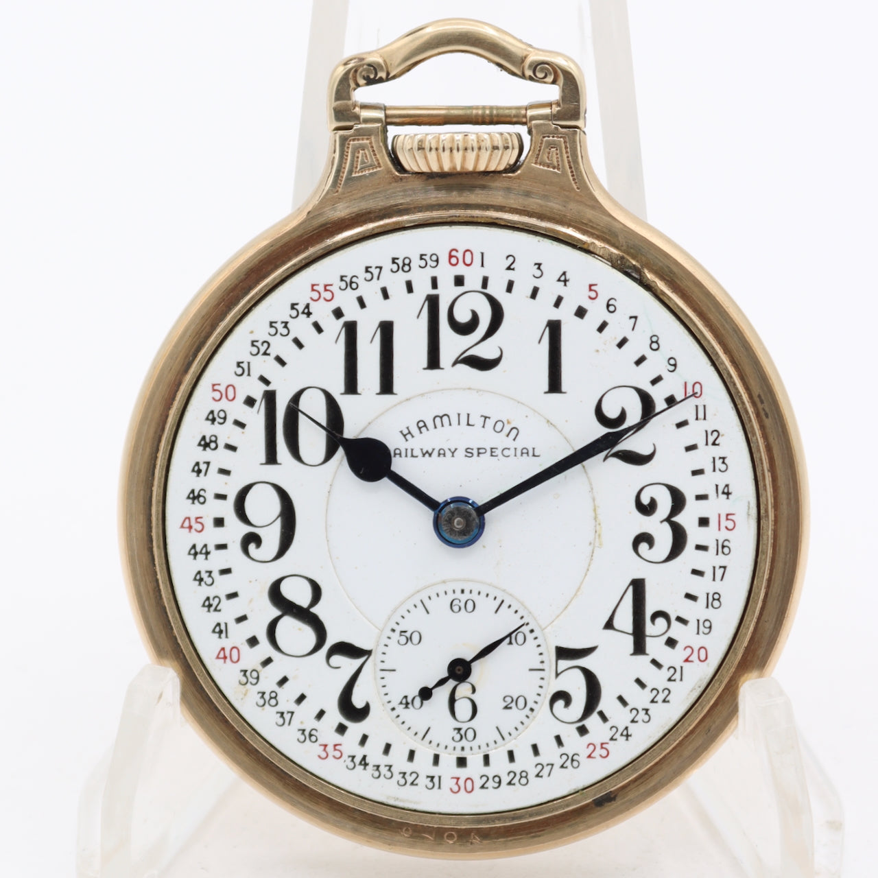 Vintage 1941 Hamilton Bar Over Crown 21j Railroad Pocket Watch 992B 10k GF