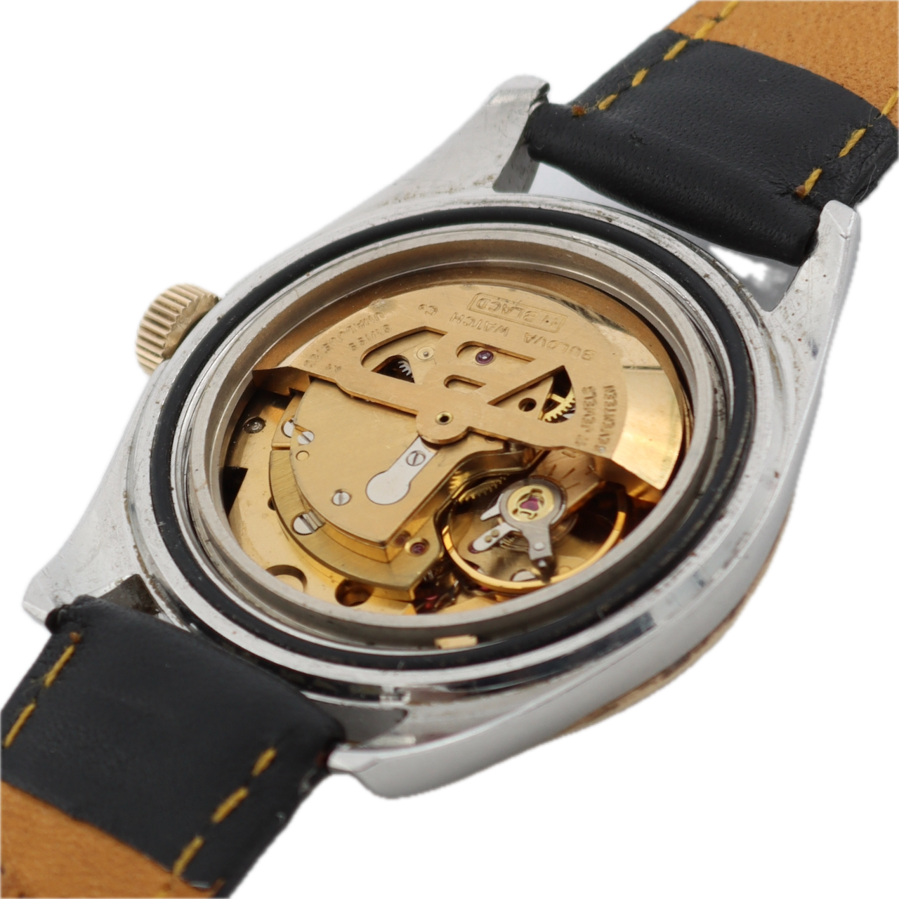 Vintage Bulova J-3055 Oceanographer Men's Automatic Wristwatch 10k Gold Bezel