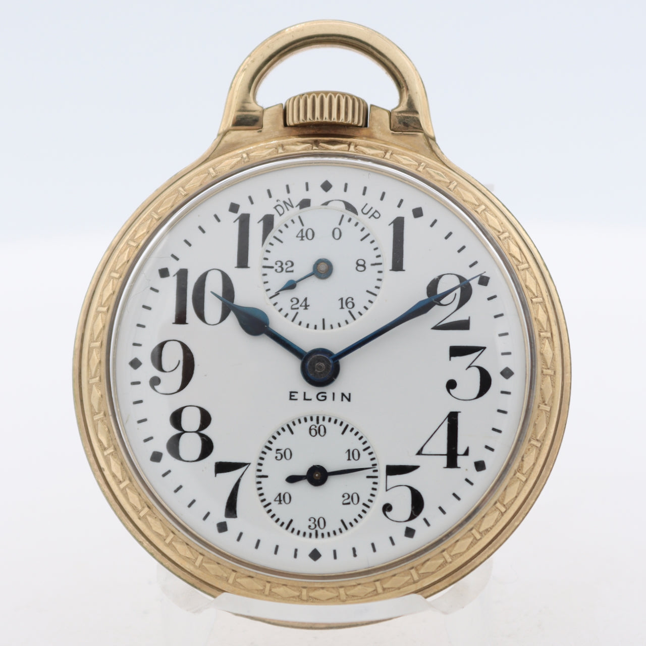 Antique 16s Elgin Veritas Up Down Wind Indicator 23j Railroad Pocket Watch 453