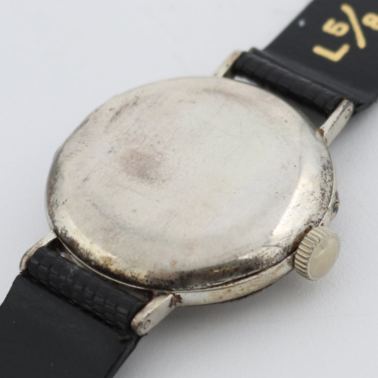 Antique 1907 IWC Trench Style Men's Mechanical Wristwatch USA Coin Silver Runs