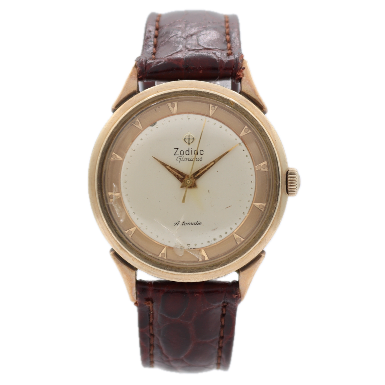 Vintage Zodiac Glorious Men's Automatic Wristwatch A.Schild 1424N Swiss 10k GF