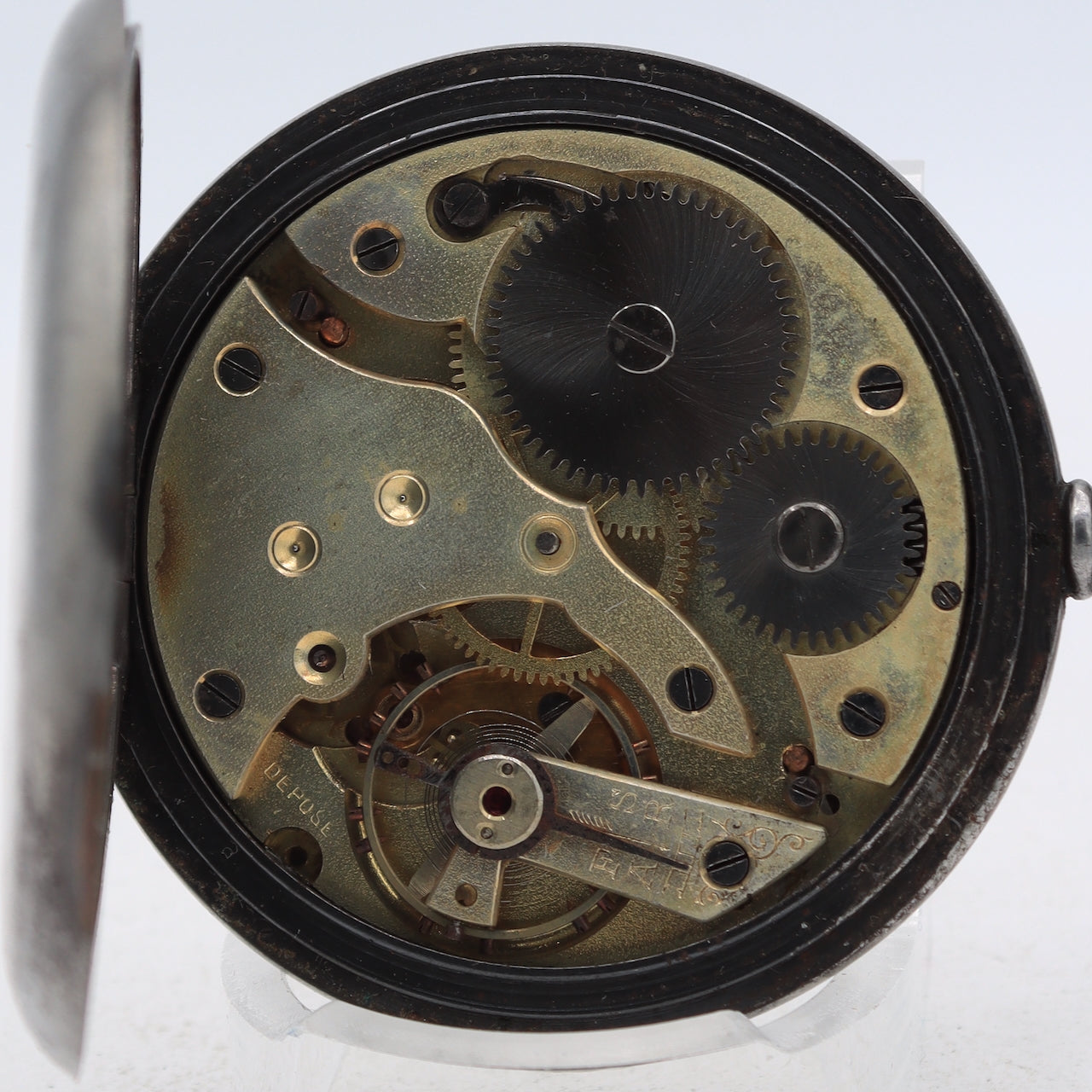 Antique Union-Horlogere Depose Mechanical Pocket Watch w/ Box PVD Swiss
