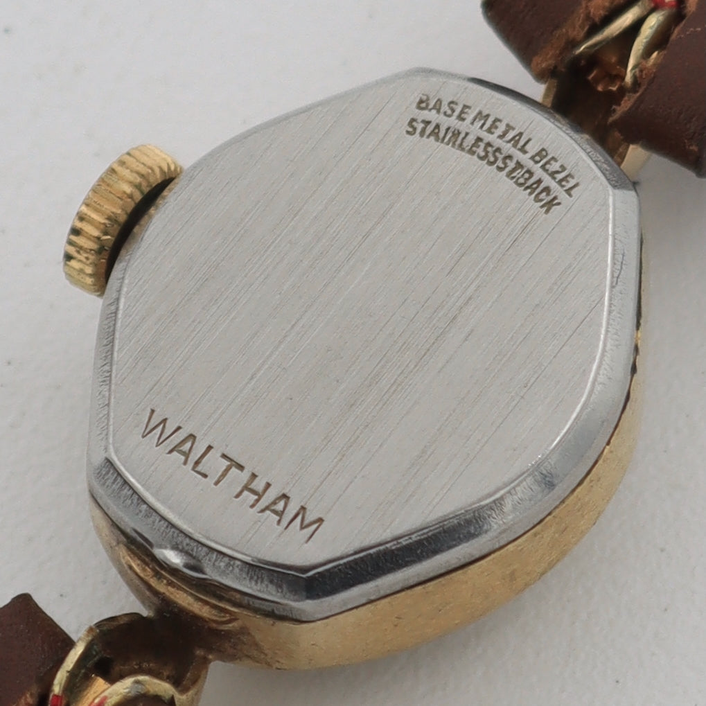 Vintage Waltham Faceted Cocktail Ladies Mechanical Wristwatch 89-21 Gold Tone