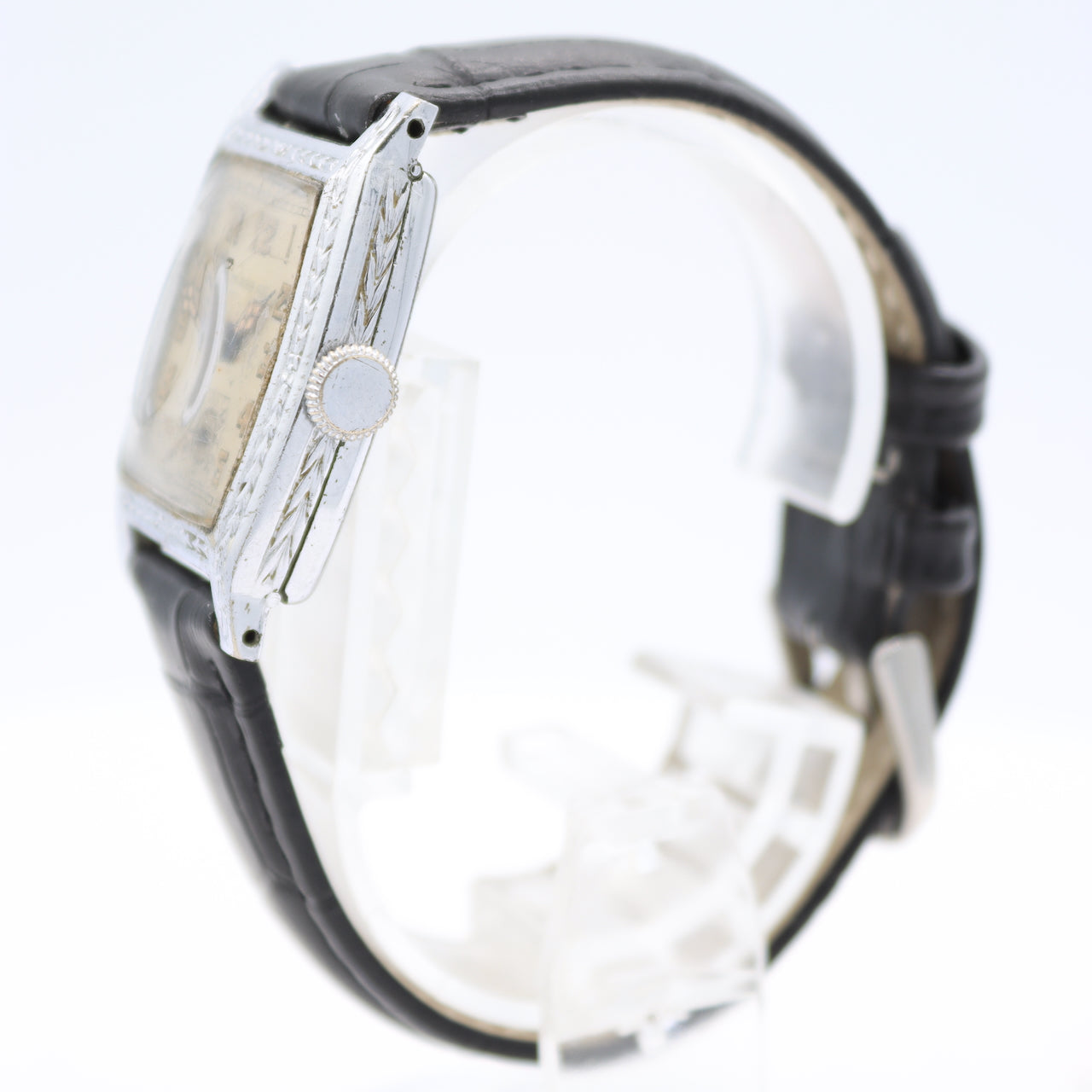 Vintage Nassau Art Deco Tank Men's Mechanical Wristwatch 3.C2 Chrome Plated