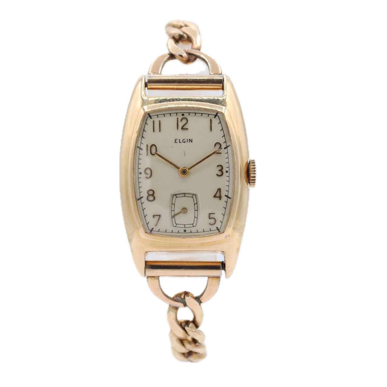 Vintage Elgin Curved Deluxe 15 Jewel Men's Mechanical Wristwatch USA 10k GF