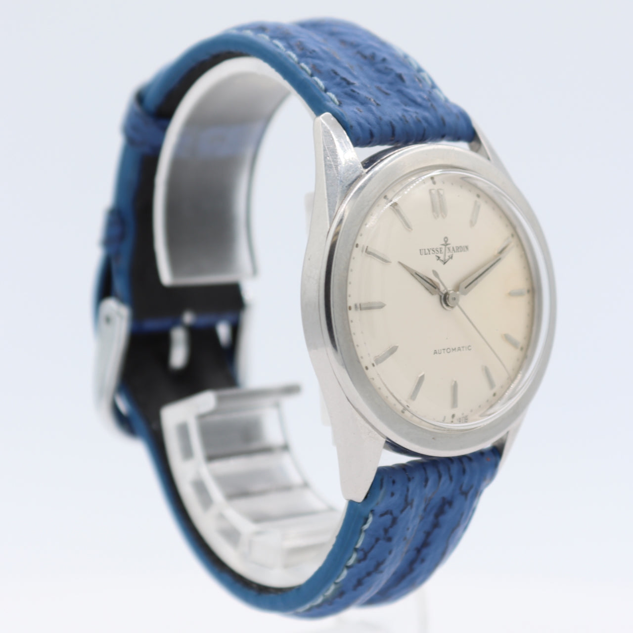 Vintage 35mm Ulysse Nardin White Dial Men's Automatic Wristwatch Swiss Steel