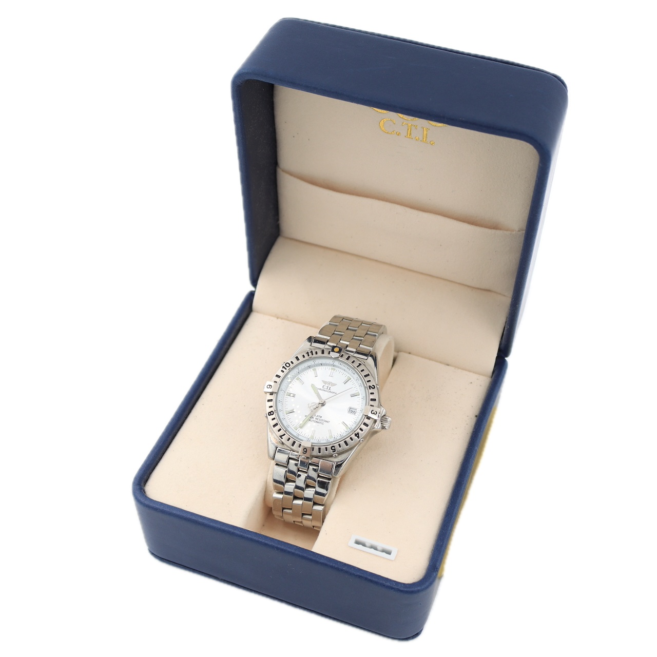 Vintage 38mm CTI Chronomat Homage Men's Automatic Wristwatch Stainless Steel