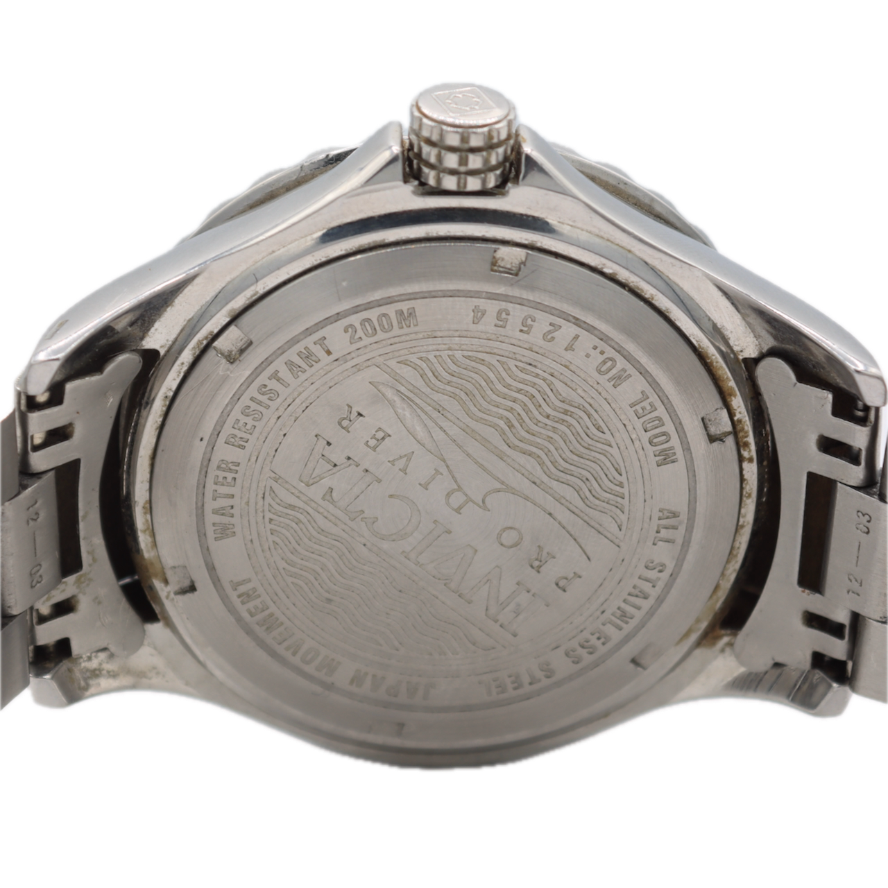 Vintage Invicta 12554 Professional Diver Carbon Men's Quartz Wristwatch Steel