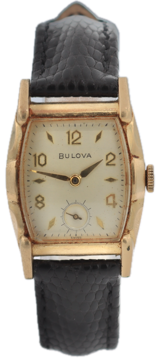 Vintage 1953 Bulova Scalloped Men's Mechanical Wristwatch 10 BT Steel & 10k RGP