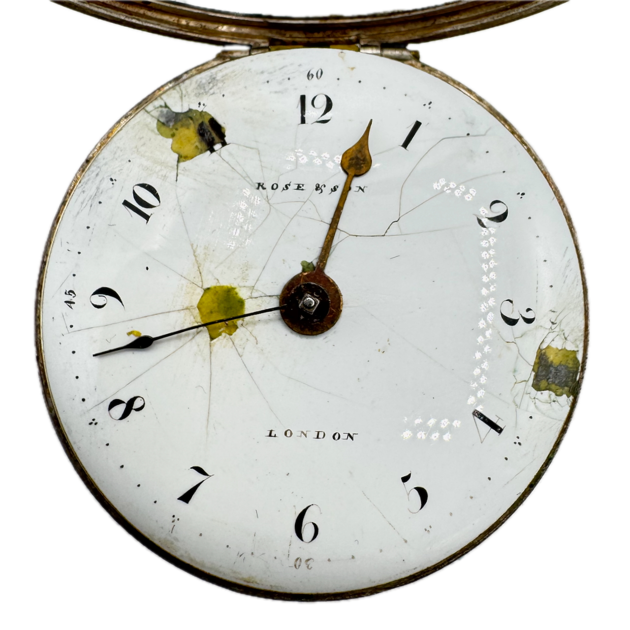 Antique Rose & Son Pair Case Key Wind Fusee Pocket Watch Sterling Silver
