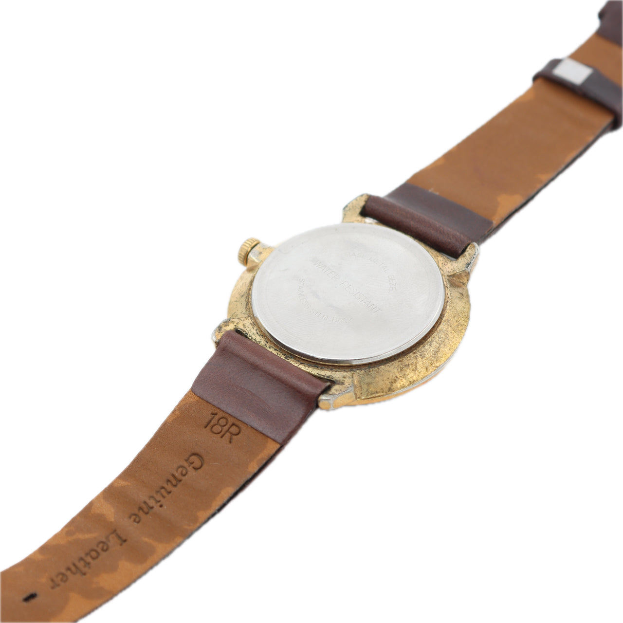 Vintage 35mm Timex Denim Print Dial Men's Mechanical Wristwatch Gold Tone