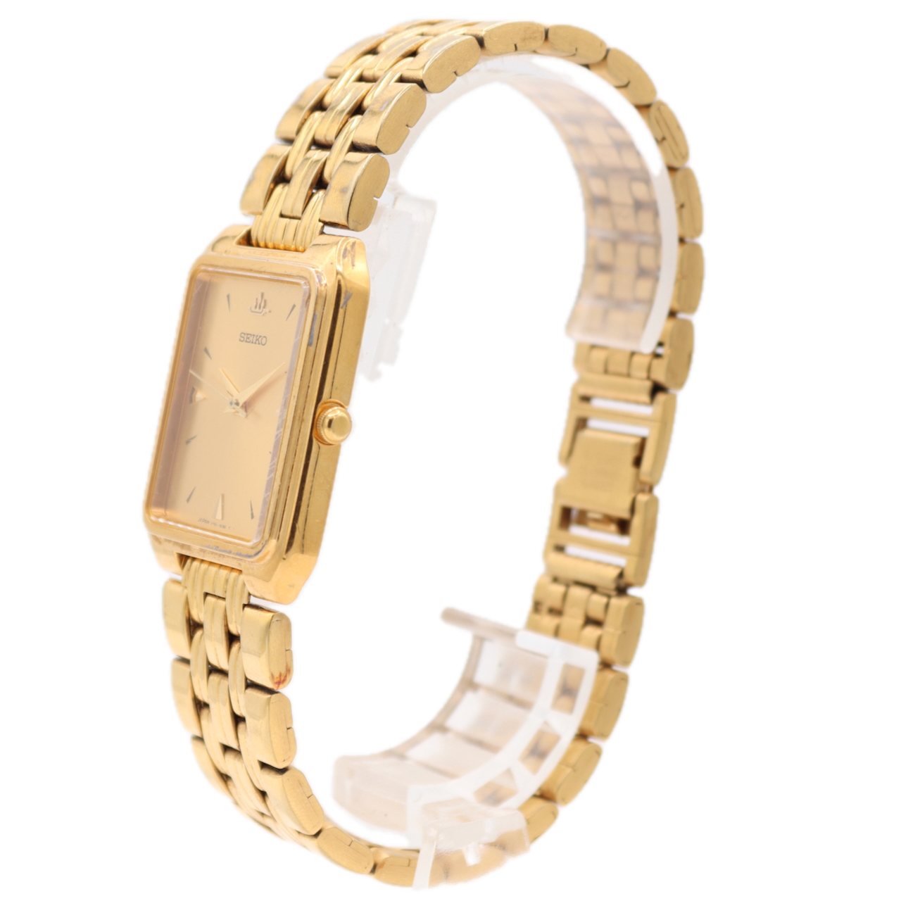 26mm Seiko V701-5J00 Galaxy Men's Quartz Wristwatch Japan Gold Tone Sunburst