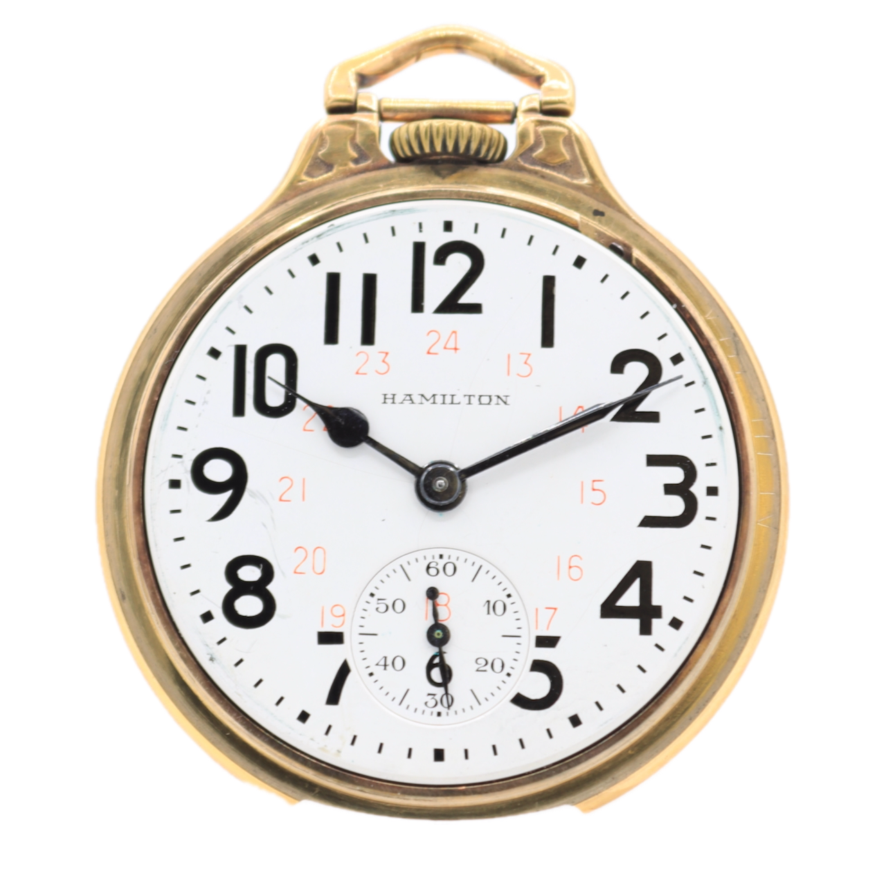 Antique 16s Hamilton Bar Over Crown Canadian Dial Railroad Pocket Watch 992B