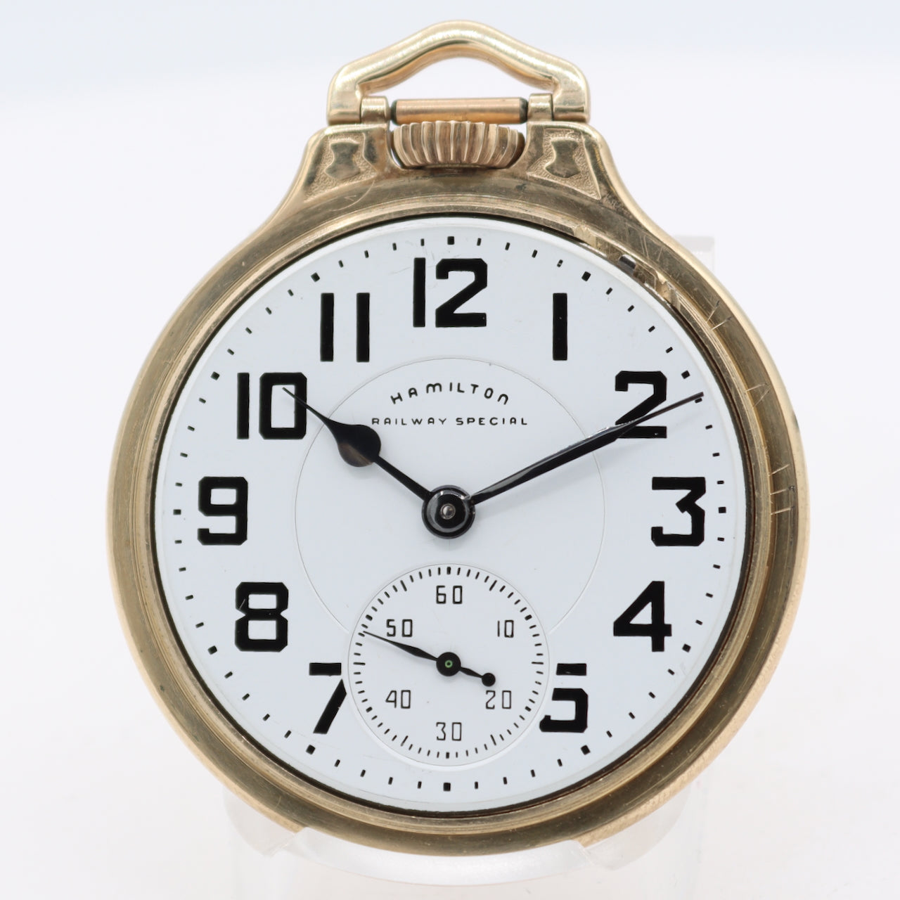 Antique 16s 1966 Hamilton 21 Jewel Pocket Watch 992B w Approval Card 10k GF