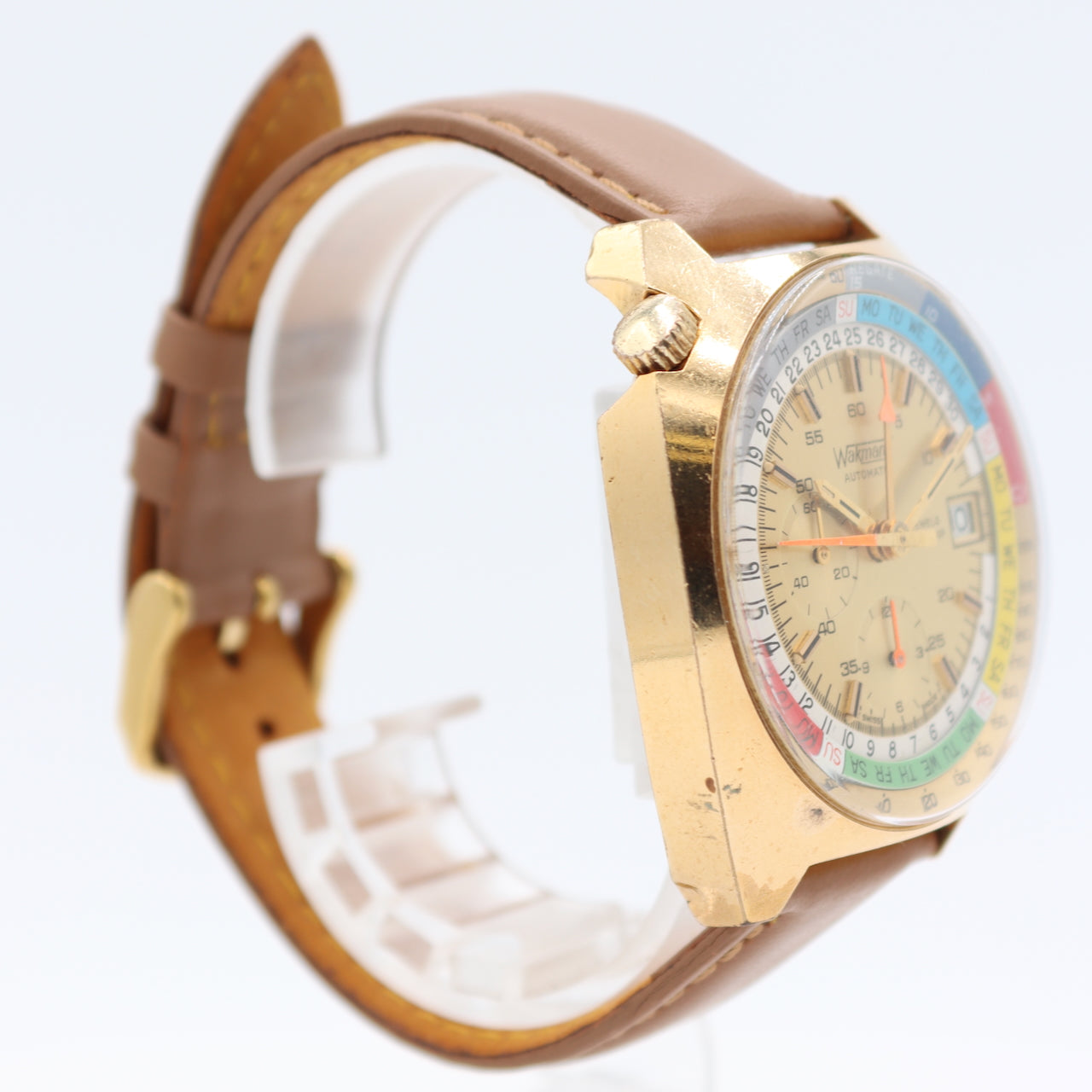 Wakmann 9804 Regatta Yachting Men's Automatic Wristwatch Gold Plated Serviced