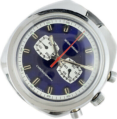 Vintage Wakmann Men's Manual Wind Chronograph Wristwatch Blue