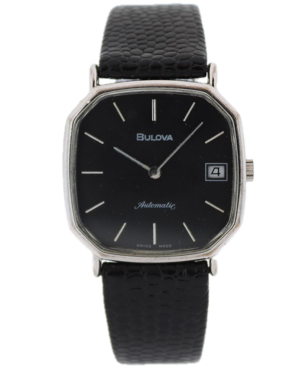 Vintage Bulova Octagonal Date Men's Automatic Wristwatch ETA 2824-1 Swiss Steel