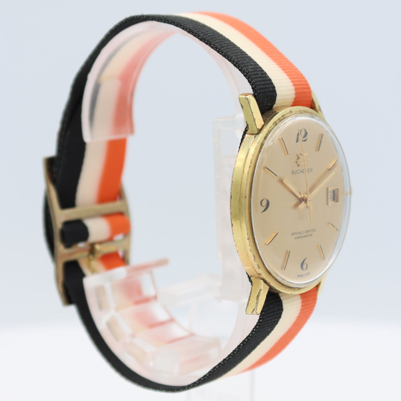 Vintage 34mm Bucherer Chronometer Men's Automatic Wristwatch Swiss Made