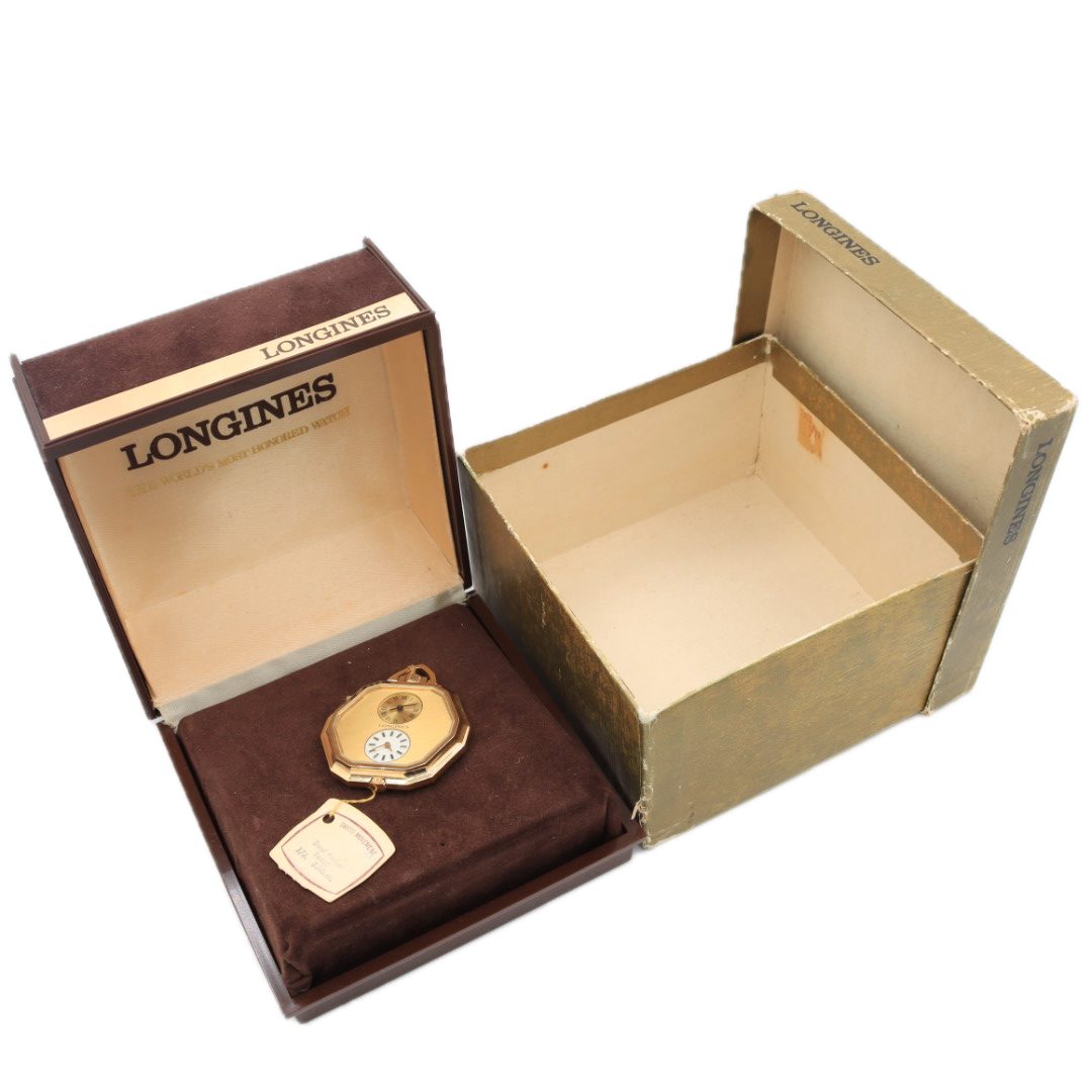 Vintage 41mm Longines 16402 Dual Time Mechanical Pocket Watch Two 15L's w/ Box