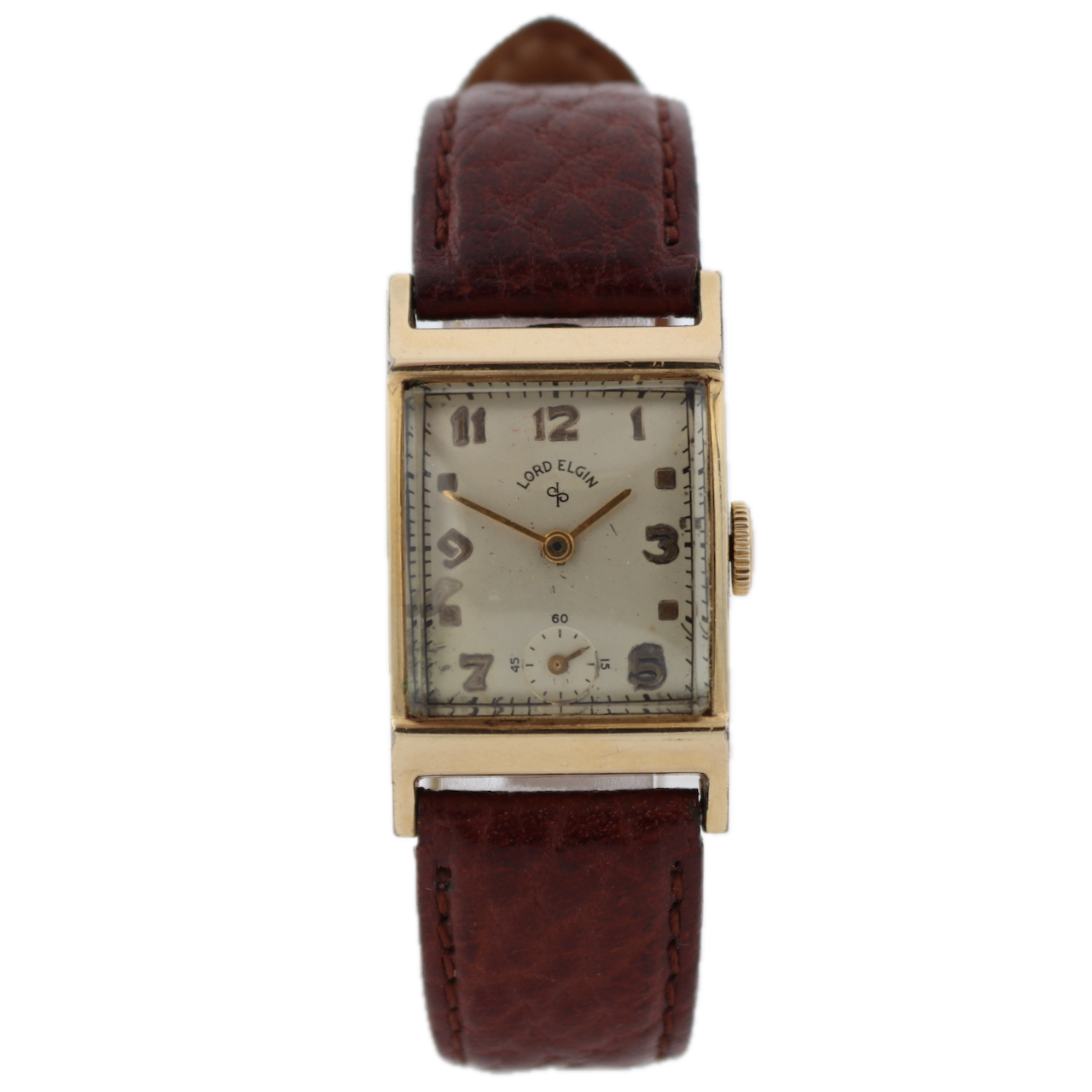 Vintage 1950 Lord Elgin 4612 Tank Unisex Mechanical Wristwatch 626 USA 14k GF