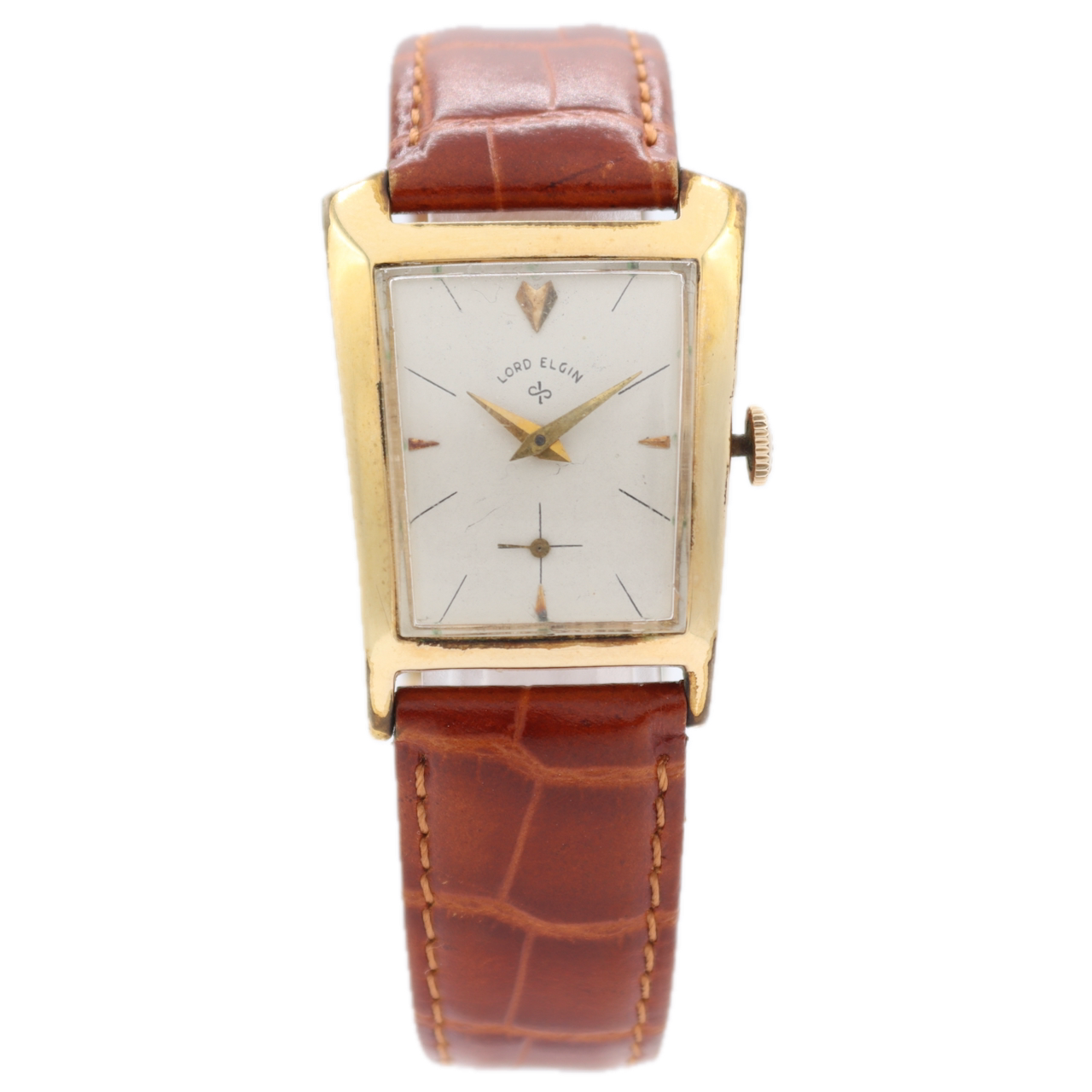 Vintage Lord Elgin 7614-WBB Dunbar Men's Mechanical Wristwatch 718 USA 14k GF