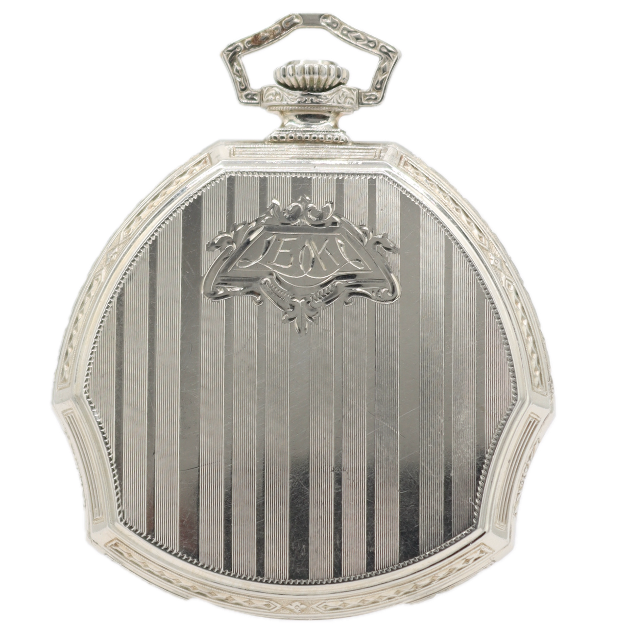 Antique 12s 1926 Elgin Art Deco Mechanical Pocket Watch 345 14k GF USA Runs