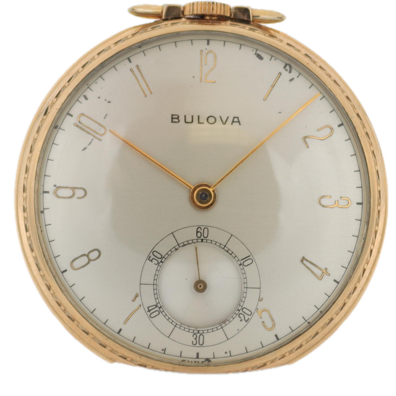 Antique 12 Size Bulova 17AH 17 Jewel Mechanical Pocket Watch 10k RGP Swiss