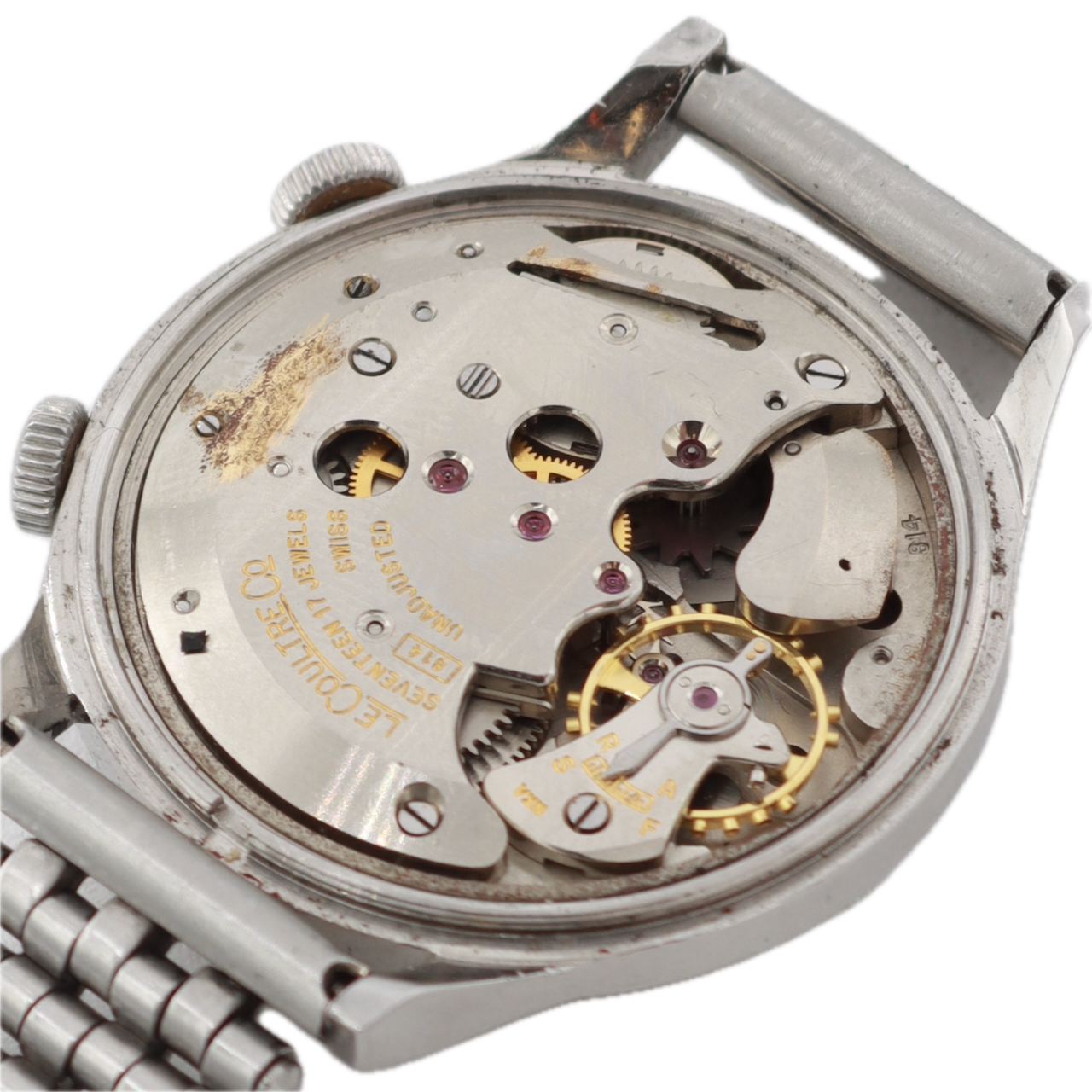 Vintage LeCoultre Wrist Alarm Men's Mechanical Wristwatch 814 Swiss Steel