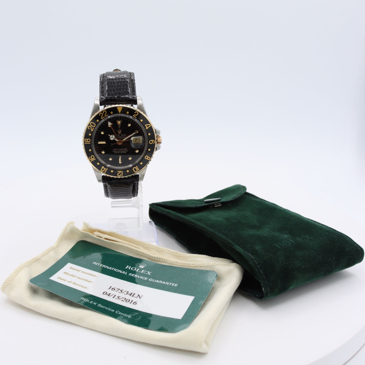 Vintage 1978 Rolex 1675 GMT Master Men's Automatic Wristwatch Steel & Gold