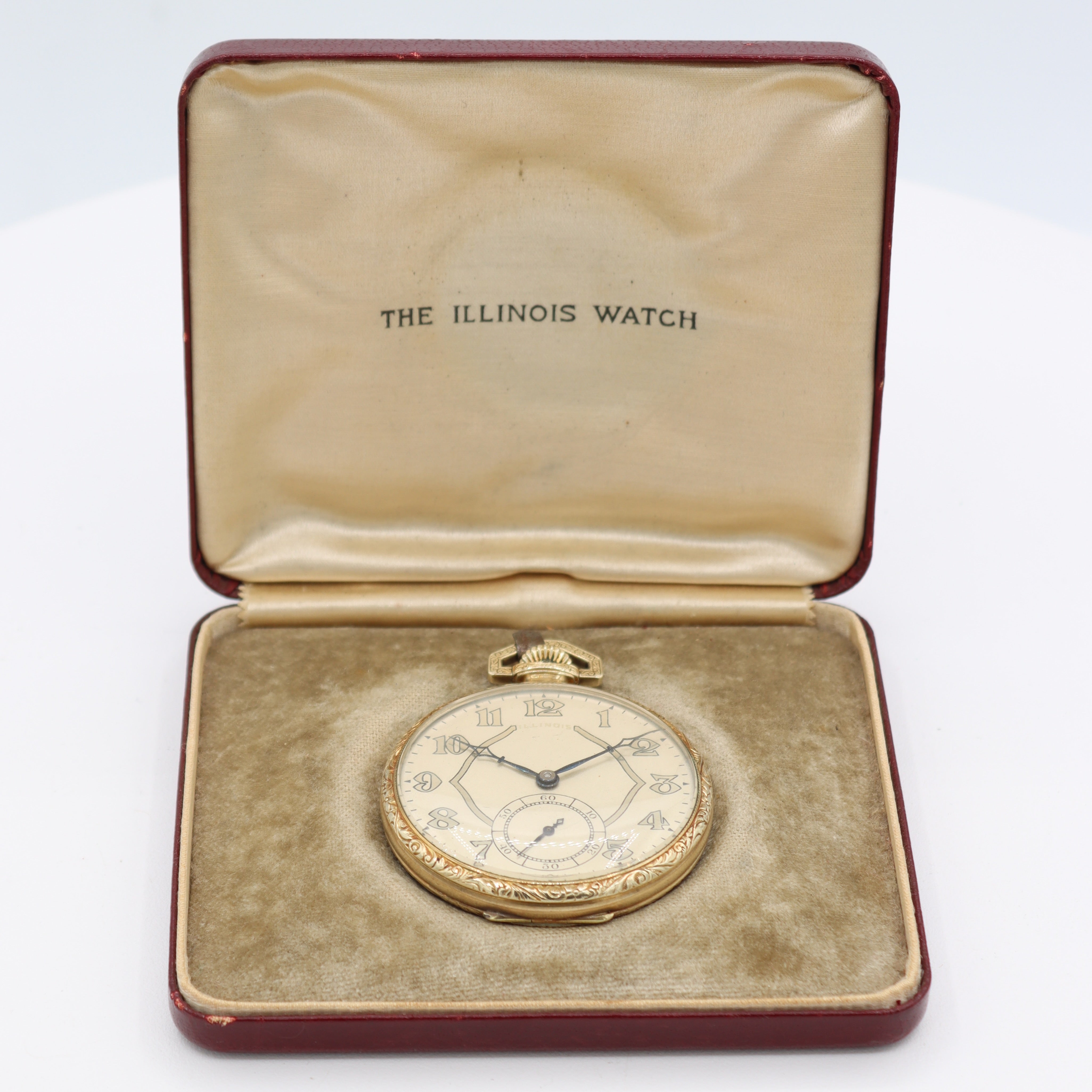 Antique 16s Illinois Enamel Mechanical Pocket Watch 127 Gold FIlled USA