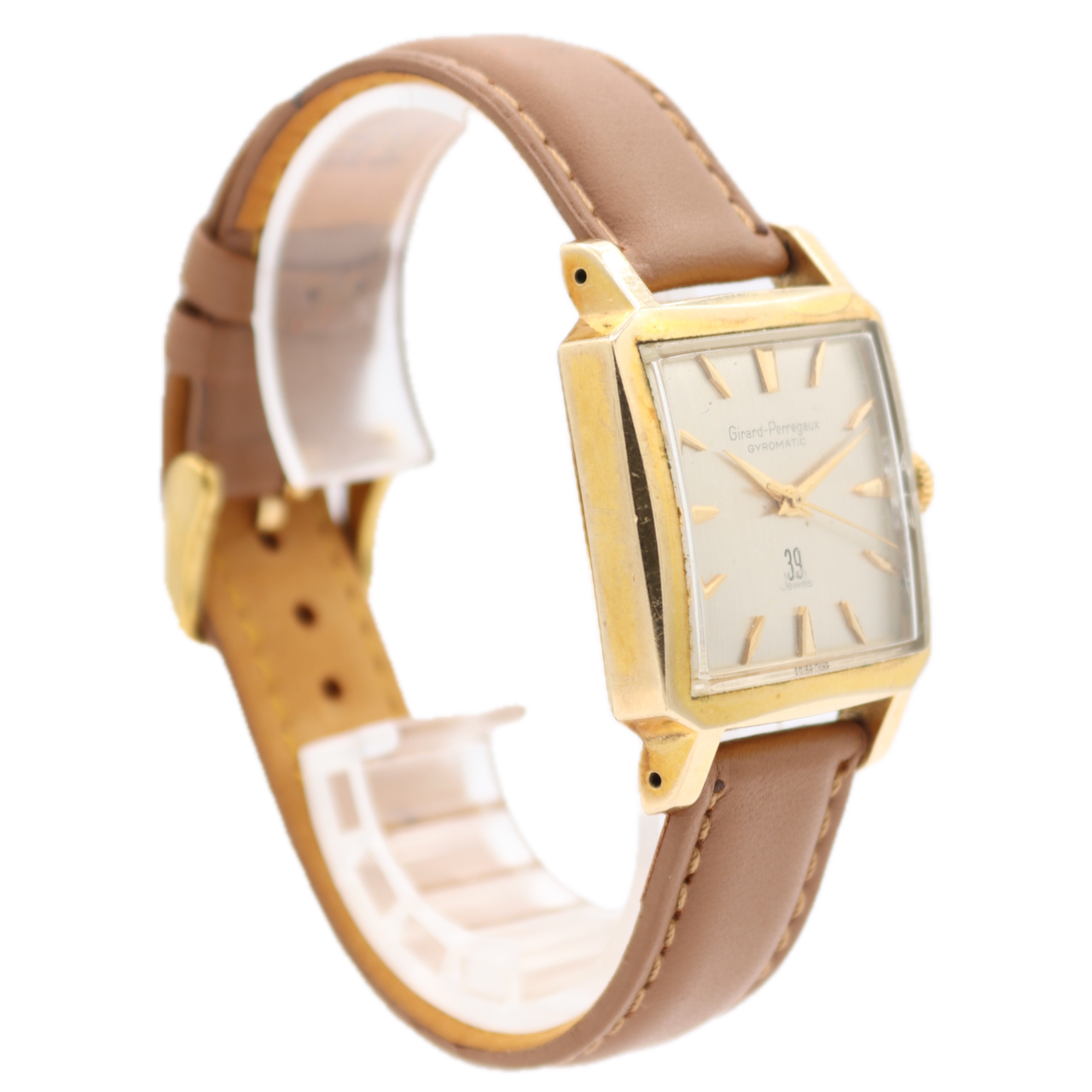 Vintage 30mm Girard-Perregaux Gryomatic Men's Automatic Wristwatch 14k GF W/ Box