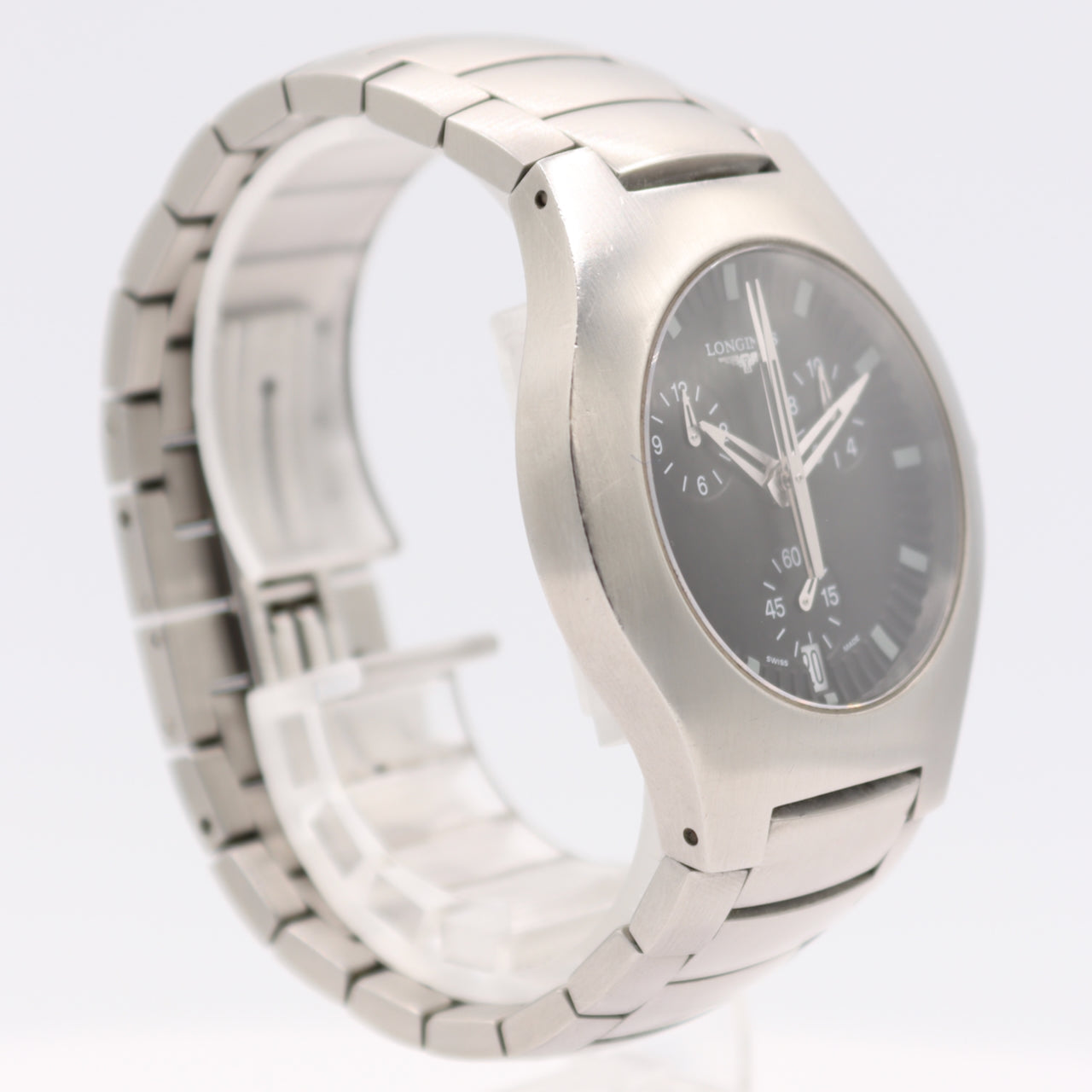 38mm Longines L3.618.4 Oposition Men's Quartz Chronograph Wristwatch Swiss Steel