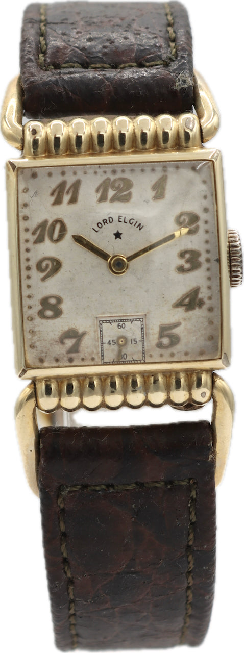 Vintage Lord Elgin 3525 Flex Lugs Men's Mechanical Wristwatch 599 Gold Filled