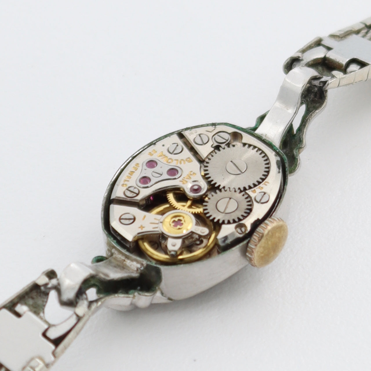 Vintage 14mm 1963 Bulova 2 Diamond Ladies Mechanical Wristwatch Swiss 10k RGP