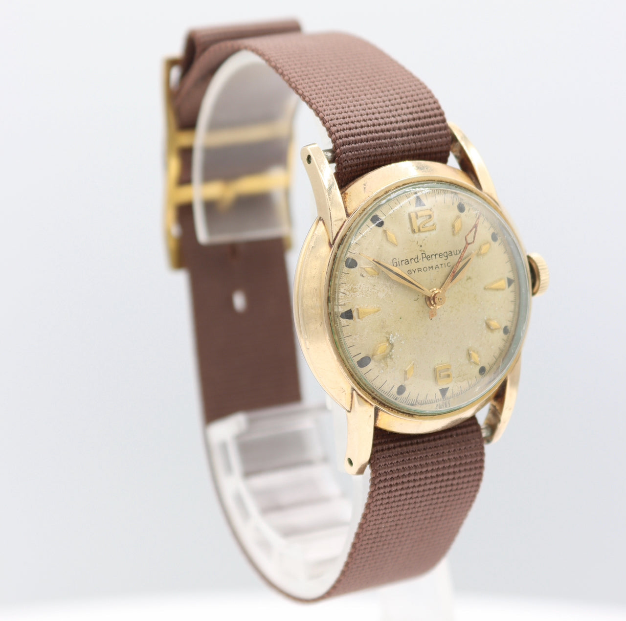Vintage 31mm Girard Perregaux Gyromatic Men's Automatic Wristwatch 47AE 10k GF