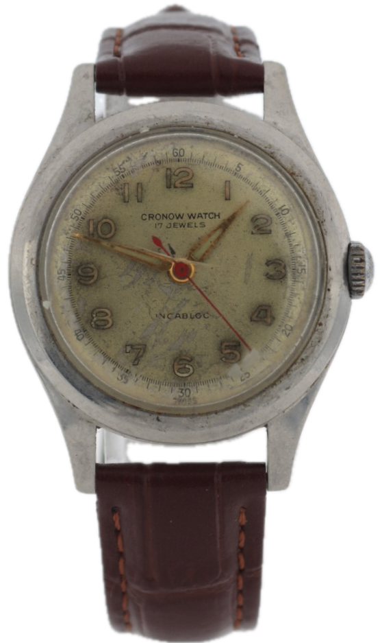 Vintage Cronow Military Men's Mechanical Wristwatch AS 1187 Swiss Steel