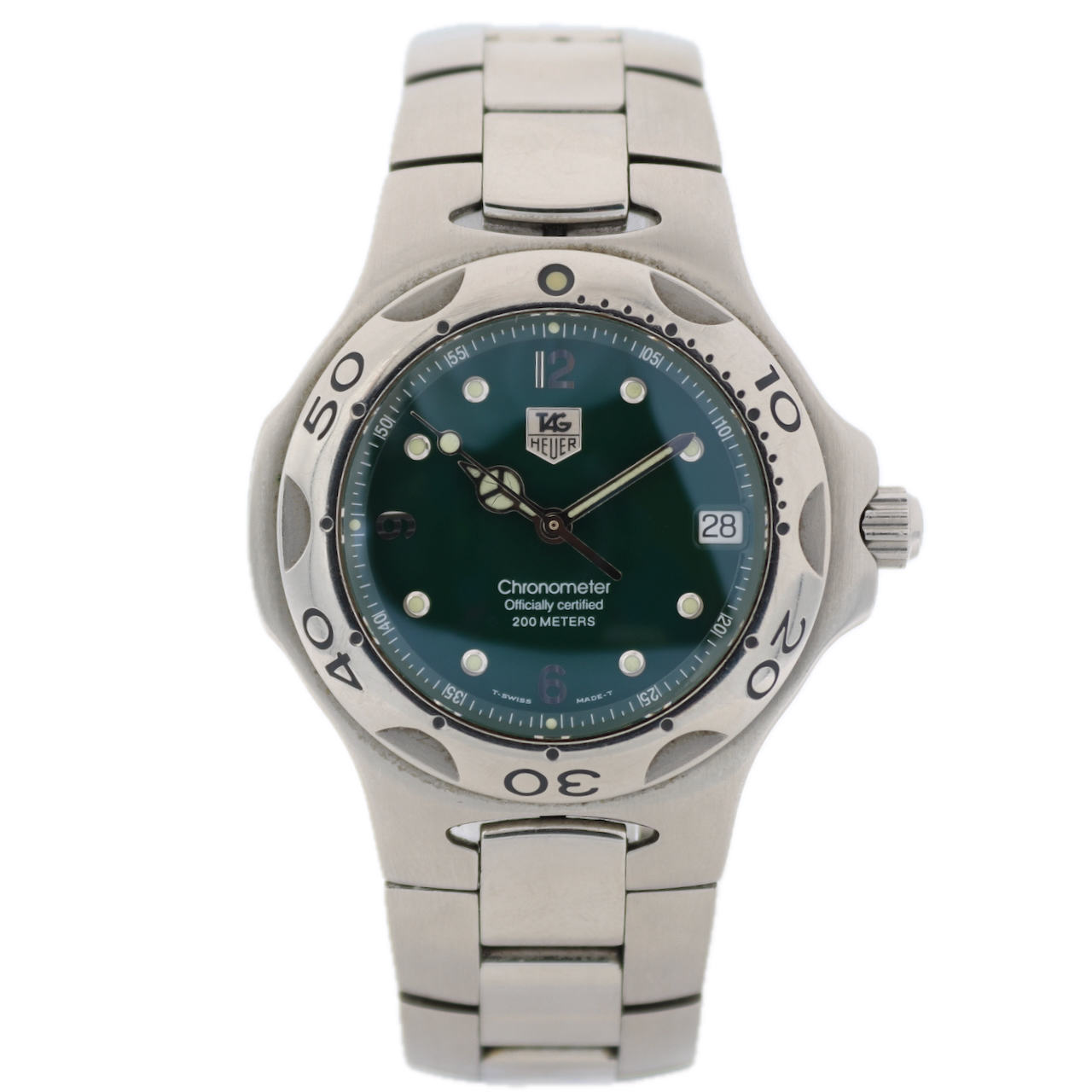 Vintage Tag Heuer WL 5112 Kirium Men's Automatic Wristwatch Swiss Green Dial