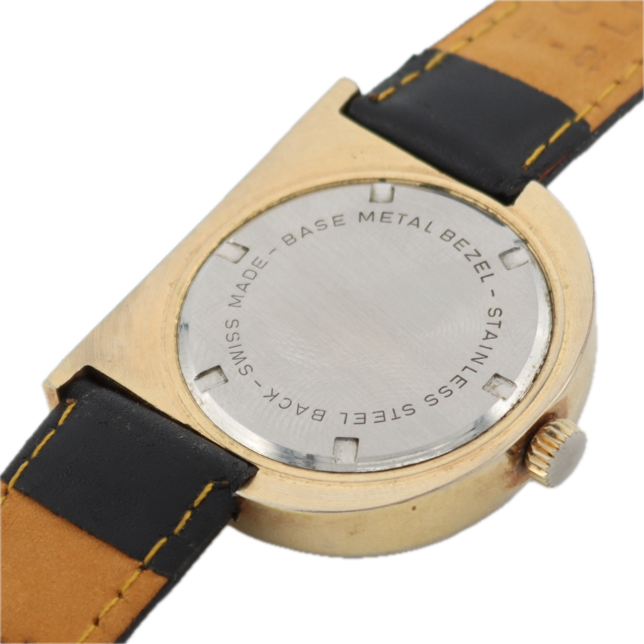 Vintage Lucerne Digital Men's Mechanical Wristwatch Swiss Gold Tone With Box