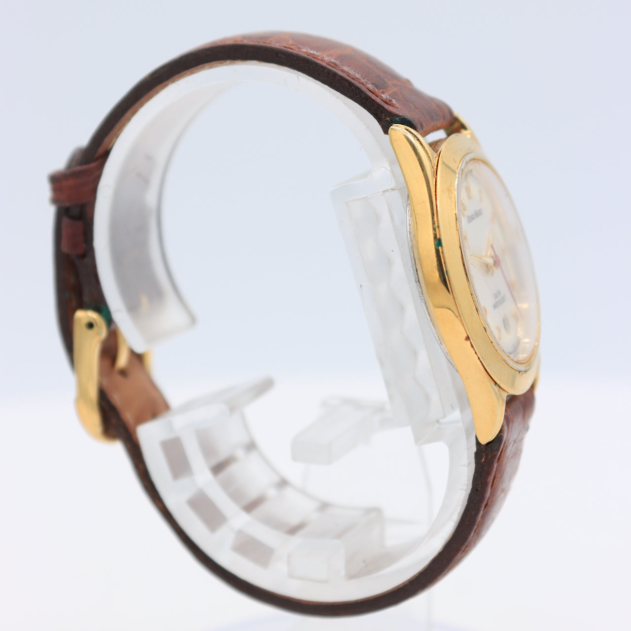 Vintage Hugo Maxx Sunburst Date Ladies Quartz Wristwatch Steel & 18kt Gold Plate