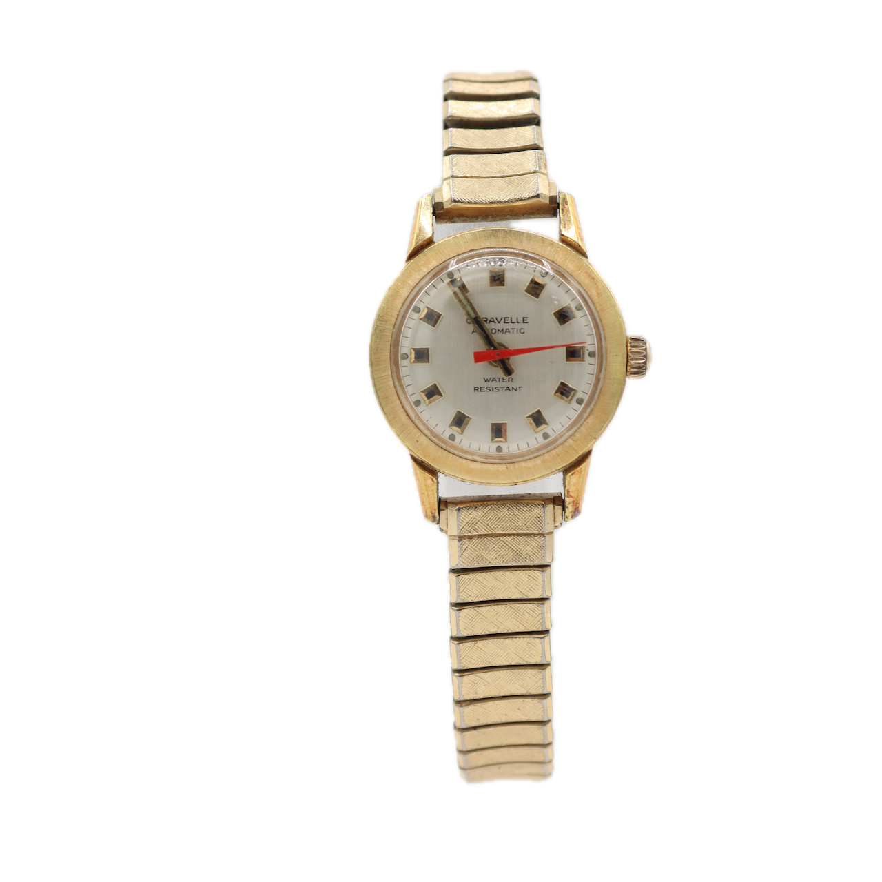 Vintage 1973 Caravelle Ladies Automatic Wristwatch 7 OHAC Steel & Gold Plated