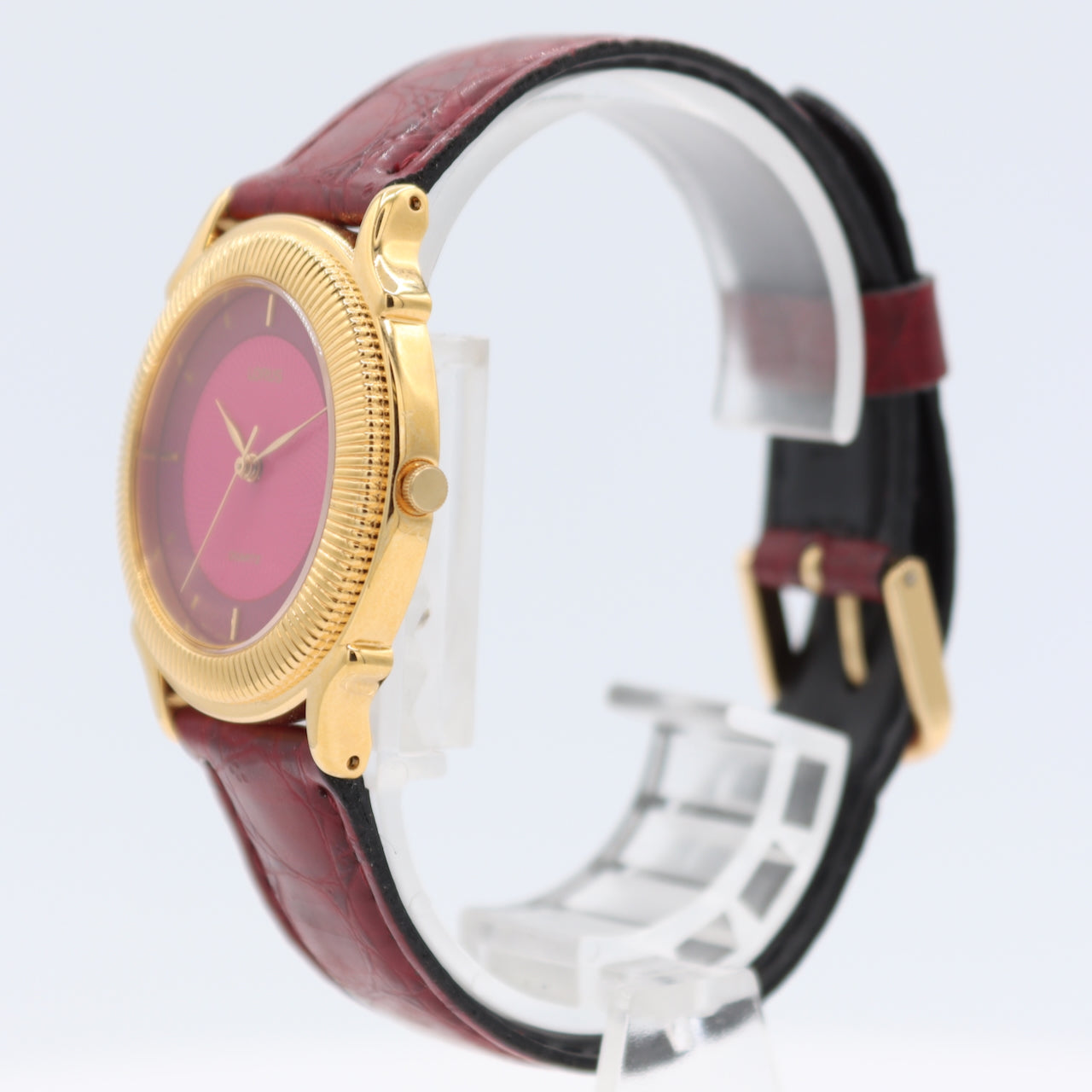32mm Lorus V501-6H90 Pink Dial Ladies Quartz Wristwatch Japan Gold Tone W/ Box