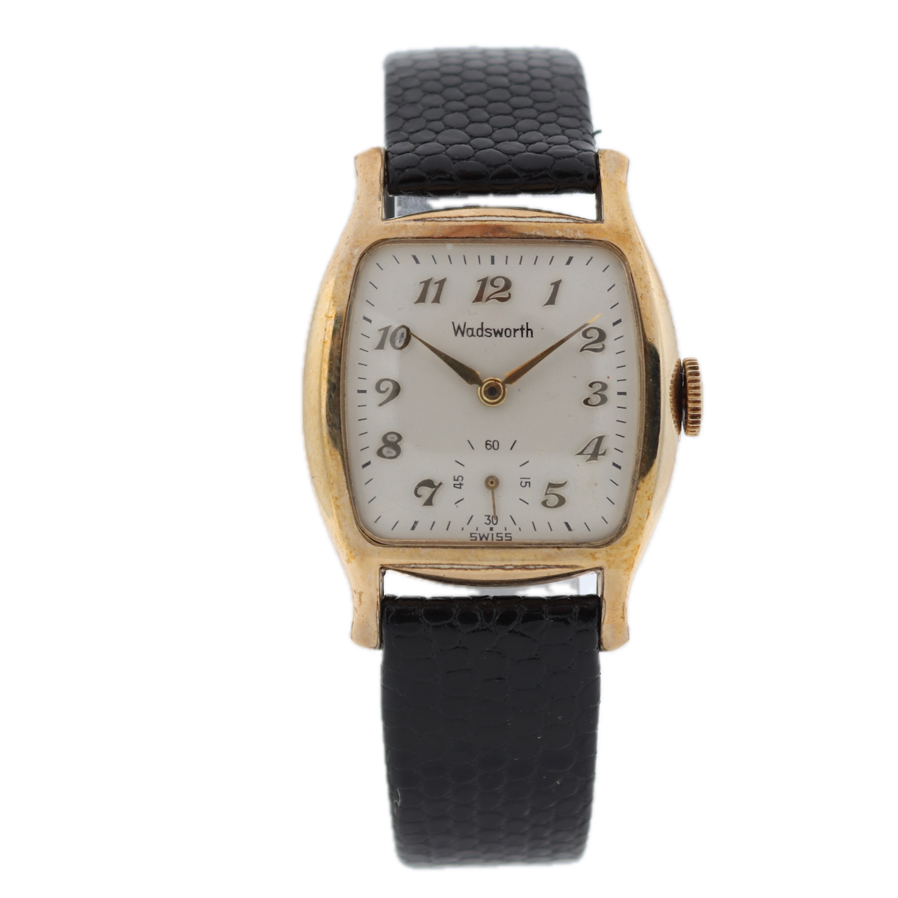 Vintage Wadsworth Men's Mechanical Wristwatch AS 1124 D Swiss Steel & 10k RGP