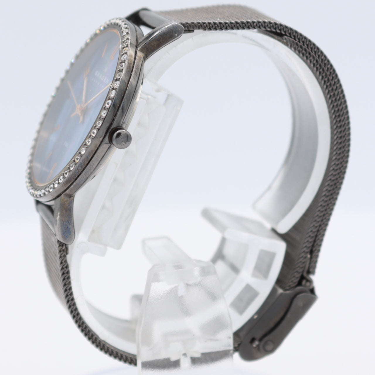 Vintage Skagen 922SMMR Mother of Pearl Diamonds Men's Quartz Wristwatch Steel