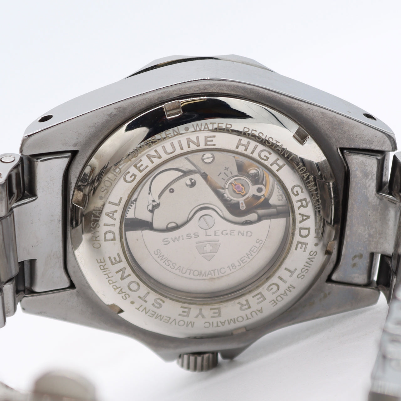 Swiss Legend 18010A-44 Tiger Eye Stone Men's Automatic Wristwatch Swiss Tungsten